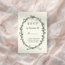 RSVP-Karte für die Hochzeit von Elfenbein
