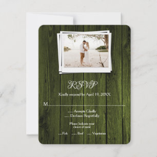 RSVP-Karte für die Hochzeit von Foto aus grünem Ho RSVP Karte