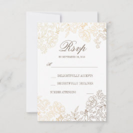 RSVP-Karte für die Hochzeit von Gold und Weiß RSVP Karte