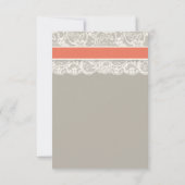 RSVP-Karte für die Hochzeit von Grau Korallen RSVP Karte (Rückseite)