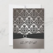 RSVP-Karte für die Hochzeit von Grau und Schwarz RSVP Karte (Vorderseite)