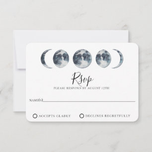 RSVP-Karte für die Hochzeit von Navy Blue Celestia RSVP Karte