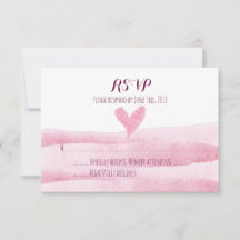 RSVP-Karte für die Hochzeit von rosa Herzklopfen