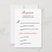 RSVP-Karte für die Hochzeit von Weiß und Rot-Kalli RSVP Karte (Vorderseite)