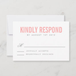 RSVP-Karte für die Hochzeitsszenografie in Rosa un RSVP Karte