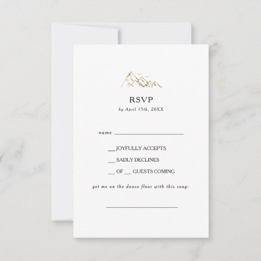 RSVP-Karte für die Liegeanforderung für Grüne und  RSVP Karte (Vorderseite)