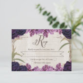 RSVP-Karte für die Lila Hochzeit des verzauberten  RSVP Karte (Stehend Vorderseite)