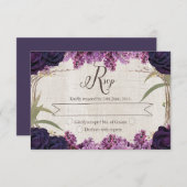 RSVP-Karte für die Lila Hochzeit des verzauberten  RSVP Karte (Vorne/Hinten)