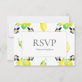 RSVP-Karte für die mediterrane Lemon-Tiles-Küste v RSVP Karte