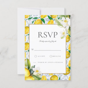 RSVP-Karte für die mediterrane Lemon-Tiles-Küste v RSVP Karte