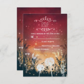RSVP-Karte für die Red Night Sky Stars & Foliage RSVP Karte (Vorne/Hinten)
