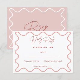 RSVP-Karte für die rosa und weiße Grenze Begleitkarte