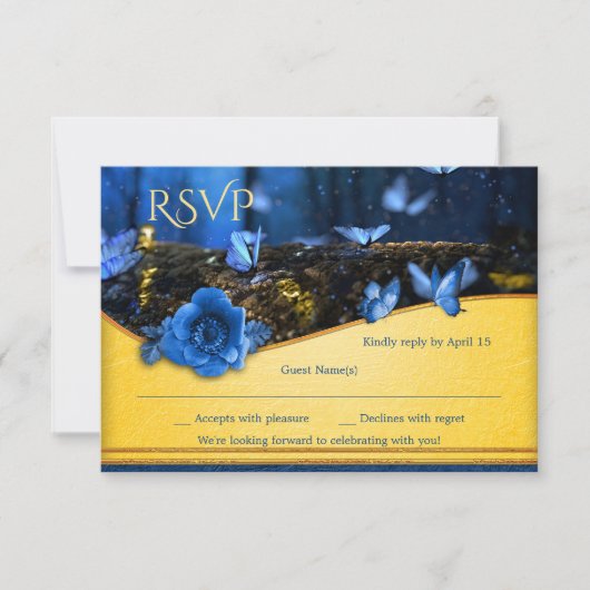 RSVP-Karte für die verzauberte Forest Night Butter Einladung (Vorderseite)