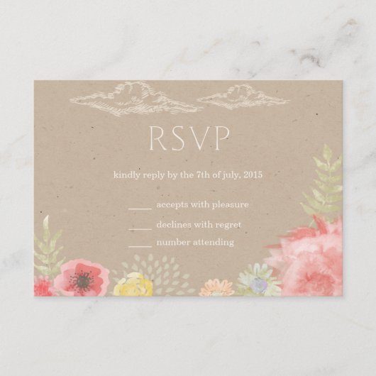 RSVP-Karte für die Wiese Summer Wedding RSVP Karte (Vorderseite)