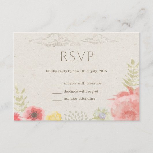 RSVP-Karte für die Wiese Summer Wedding RSVP Karte (Vorderseite)