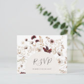 RSVP-Karte für die Wildblume von Kupfer-Burgundy Postkarte (Stehend Vorderseite)