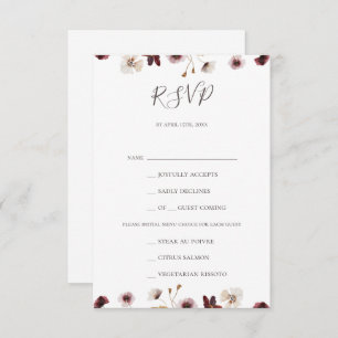 RSVP-Karte für die Wildblume von Kupfer-Burgundy RSVP Karte