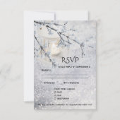 RSVP-Karte für die Winterhochzeit mit Funkeln Einladung (Vorderseite)