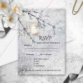 RSVP-Karte für die Winterhochzeit mit Funkeln Einladung