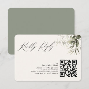RSVP-Karte für einfache Grünflächen, botanischer Q RSVP Karte