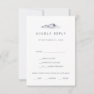 RSVP-Karte für einfache Hochzeitsmenüs RSVP Karte