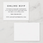 RSVP-Karte für einfache Schwarz-Weiß-Hochzeiten Begleitkarte (Vorne/Hinten)