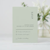 RSVP-Karte für einfache Seite Grüne Hochzeit Einladung (Stehend Vorderseite)