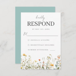 RSVP-Karte für einfache Wildblume RSVP Karte