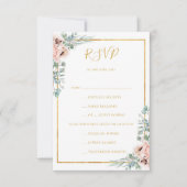 RSVP-Karte für elegantes blütenfarbenes Pastelmenü RSVP Karte (Vorderseite)