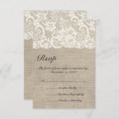 RSVP-Karte für Elfenbein und Burlap RSVP Karte (Vorne/Hinten)