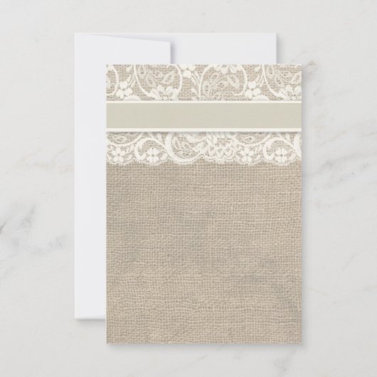RSVP-Karte für Elfenbein und Burlap RSVP Karte (Rückseite)