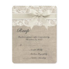 RSVP-Karte für Elfenbein und Burlap