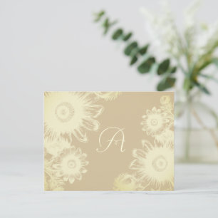 RSVP-Karte für Elfenbein und Graue Vintage Blüten Einladungspostkarte