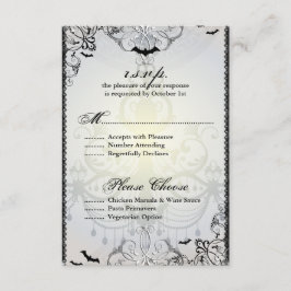 RSVP-Karte für extravagante Gothic Bats Halloween RSVP Karte