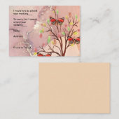 RSVP-Karte für Fallbaum- und Schmetterlingsdesign Mitteilungskarte (Vorne/Hinten)