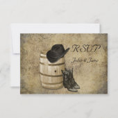 RSVP-Karte für Fass und Stiefel RSVP Karte (Vorderseite)