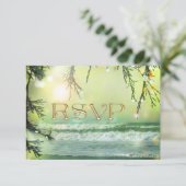 RSVP-Karte für Funkellichtstrände RSVP Karte (Stehend Vorderseite)