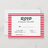 RSVP-Karte für Gerahmte Hochzeiten, rot/weiß Strei RSVP Karte (Vorderseite)