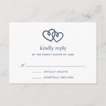 RSVP-Karte für gesenkte Herzen