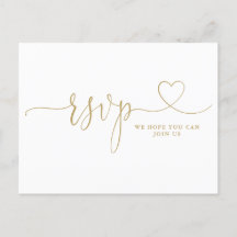 RSVP-Karte für Gold Heft Script Song anfordern