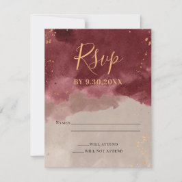 RSVP-Karte für Gold und Burgund RSVP Karte