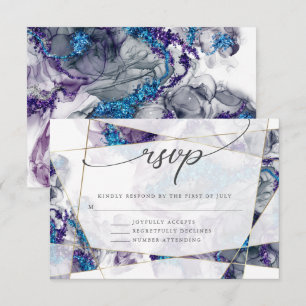 RSVP-Karte für Gold und Sage Green Watercolor RSVP Karte