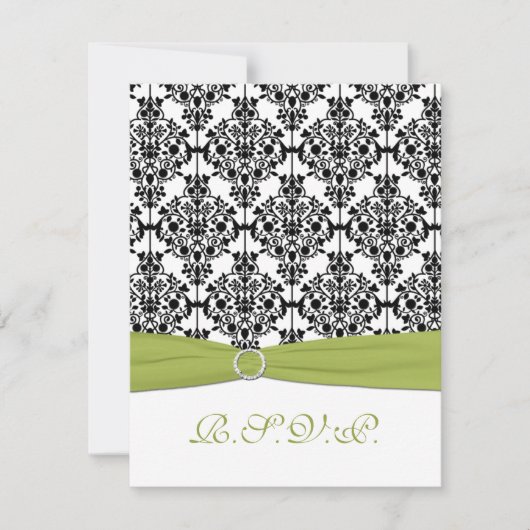 RSVP-Karte für grün, weiß und schwarz RSVP Karte (Vorderseite)