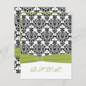 RSVP-Karte für grün, weiß und schwarz RSVP Karte (Vorne/Hinten)