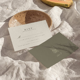 RSVP-Karte für grüne Hochzeit mit weißem Streifen RSVP Karte