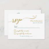 RSVP-Karte für Grünpflanzen und Gold-Hochzeiten RSVP Karte (Vorne/Hinten)