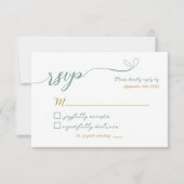 RSVP-Karte für Grünpflanzen und Gold-Hochzeiten RSVP Karte (Vorderseite)