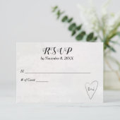 RSVP-Karte für Heart Wedding RSVP Karte (Stehend Vorderseite)