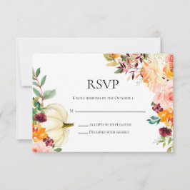 RSVP-Karte für Herbst-Flora und Pumpkin-Hochzeit RSVP Karte