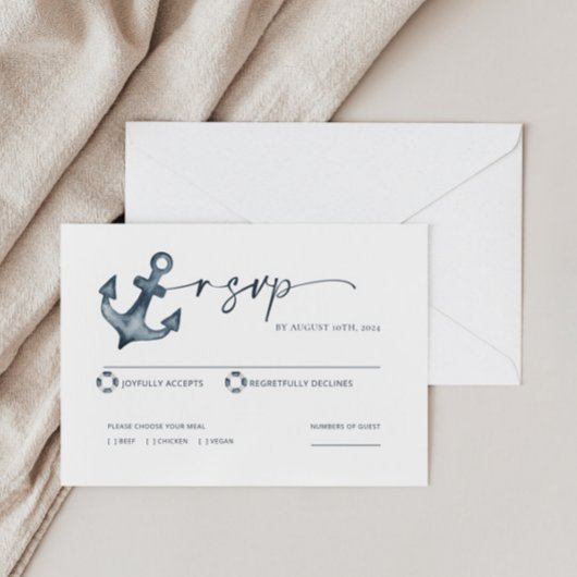 RSVP-Karte für Hochzeiten am Meer Mitteilungskarte